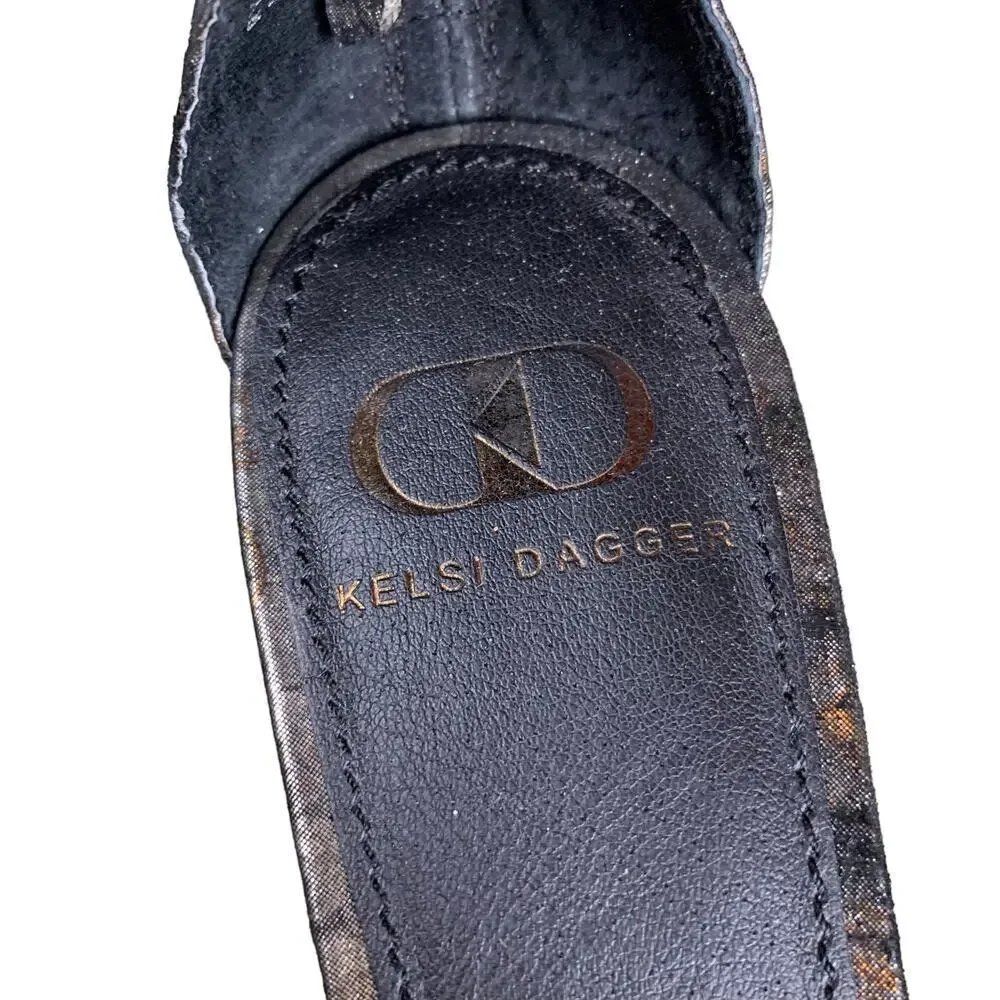 Kelsi Dagger Copper Metallic Peep-Toe Ankle Cuff Sandals Size 7M SALE
